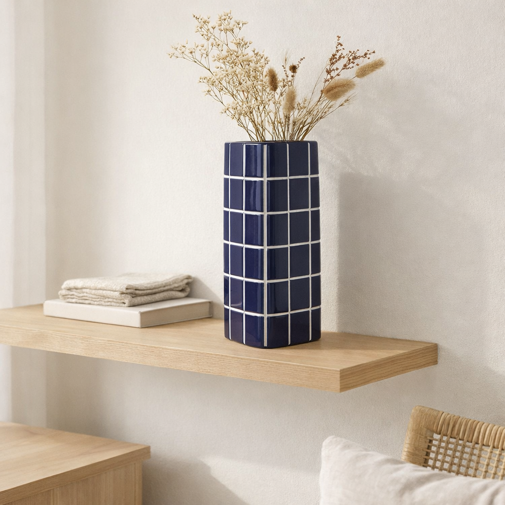 Vase Retro Tiles Triangular Large en situation