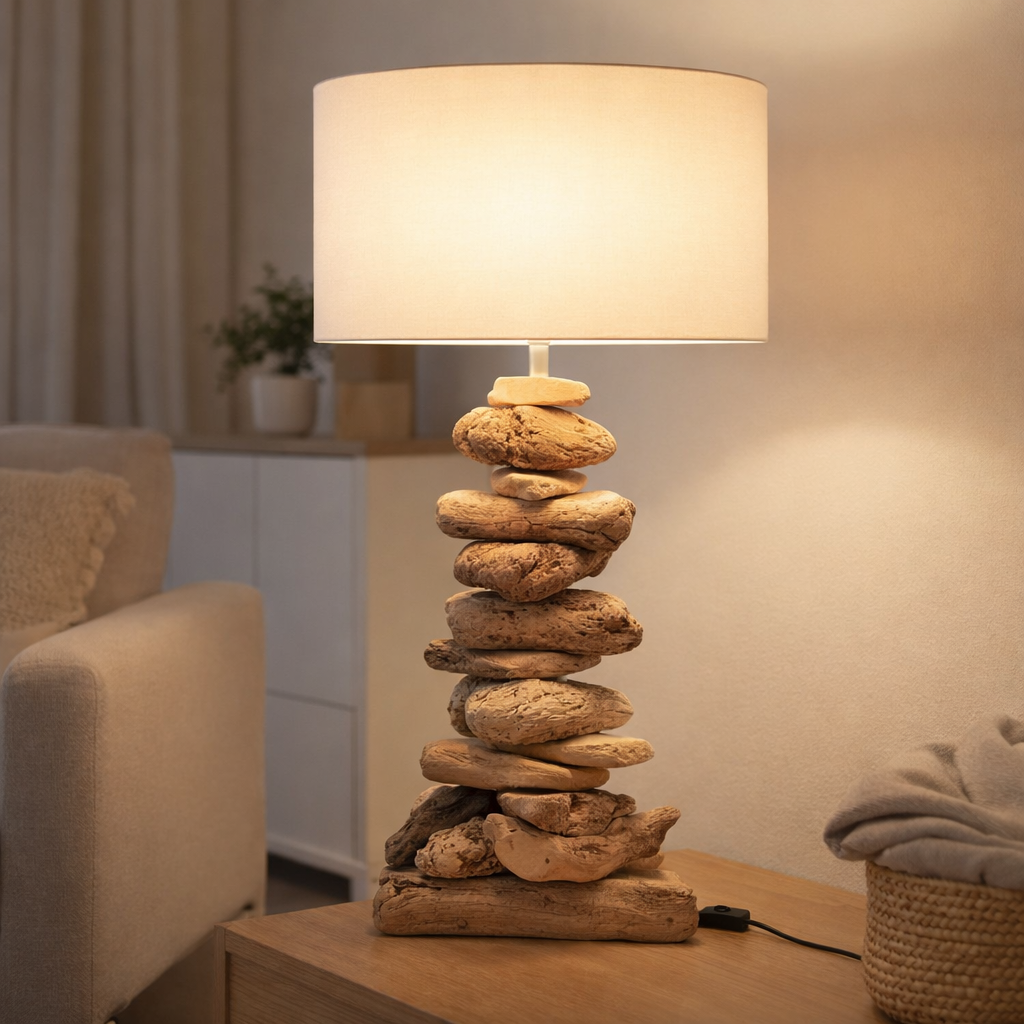 Lampadaire J-Line - bois - naturel/beige - petit en situation