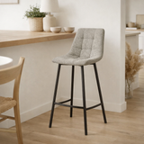 Chaise de bar J-Line Stephane - textile/métal - gris en situation