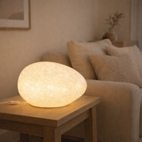 Lampe J-Line Dany Stains Ovale - verre - blanc en situation