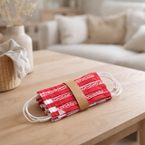 J -line Sac de 7 motifs de masques en bouche - Coton - Rouge en situation