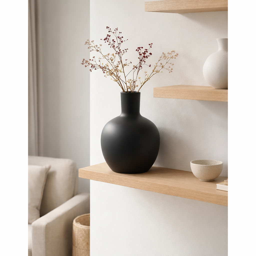J -line Vase Carafe - Glass - Matt Black - 56 cm de haut en situation