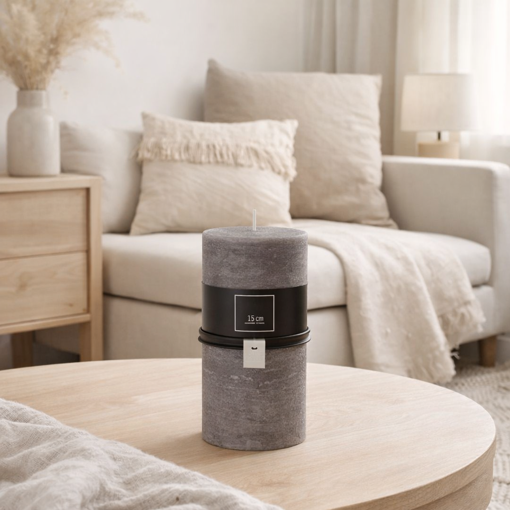 Bougie cylindrique J-Line - gris foncé - 70U - L en situation