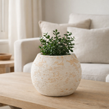 J -line Flowerpot Clay Rustic - Ciment - White - Small - Ø 17 cm en situation