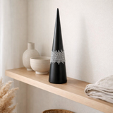 J -line Decoration Cone Sucre Diamond Line - Verre - Black - Large en situation