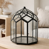 J -line terrarium - verre / métal - noir - moyen - Ø 25 cm en situation
