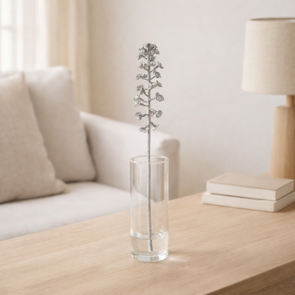 Branche de décoration J-Line Strass - plastique - argent - petit en situation