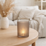 Lanterne J-Line Palmblad - verre - beige - moyen en situation