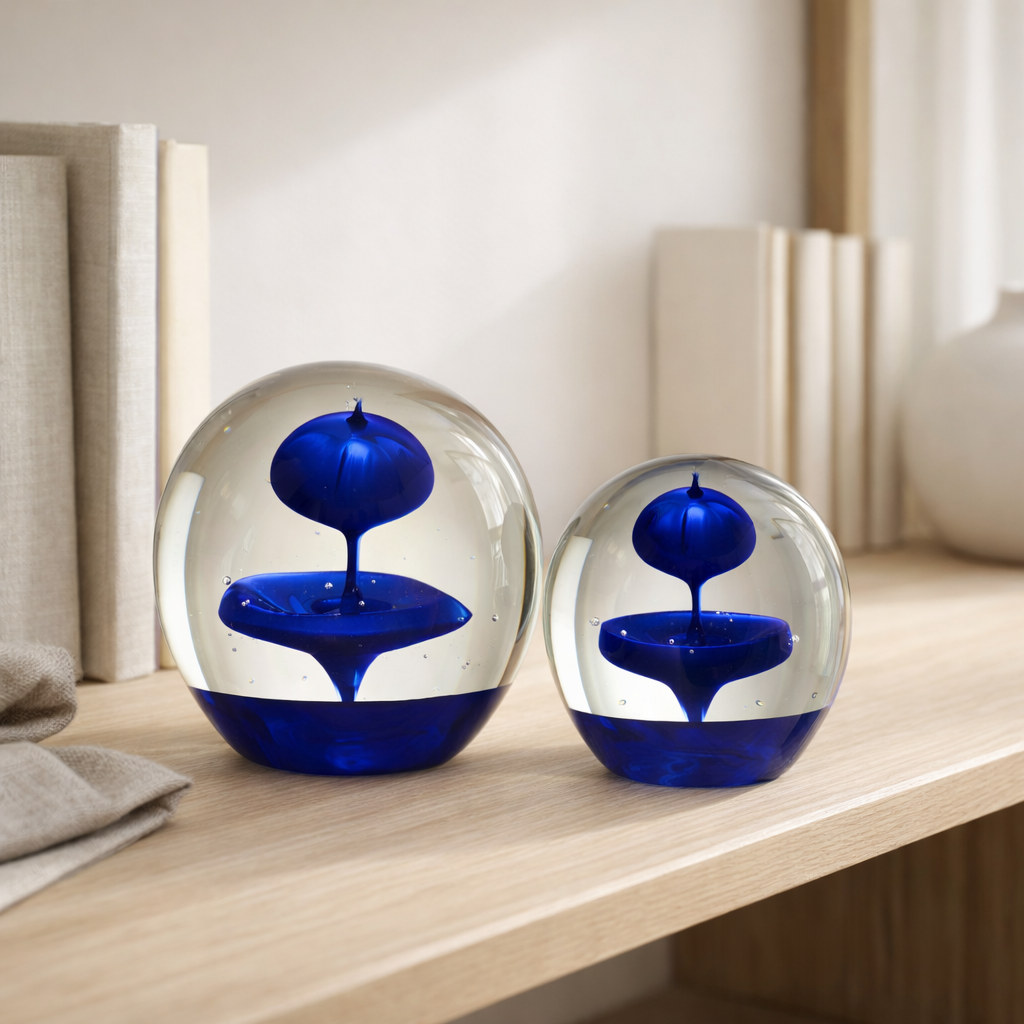 Presse-papier J-Line Bel - verre - bleu - grand en situation