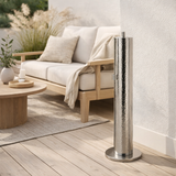 J-Line Torche Tiffany Acier Inoxydable Argent Grand en situation