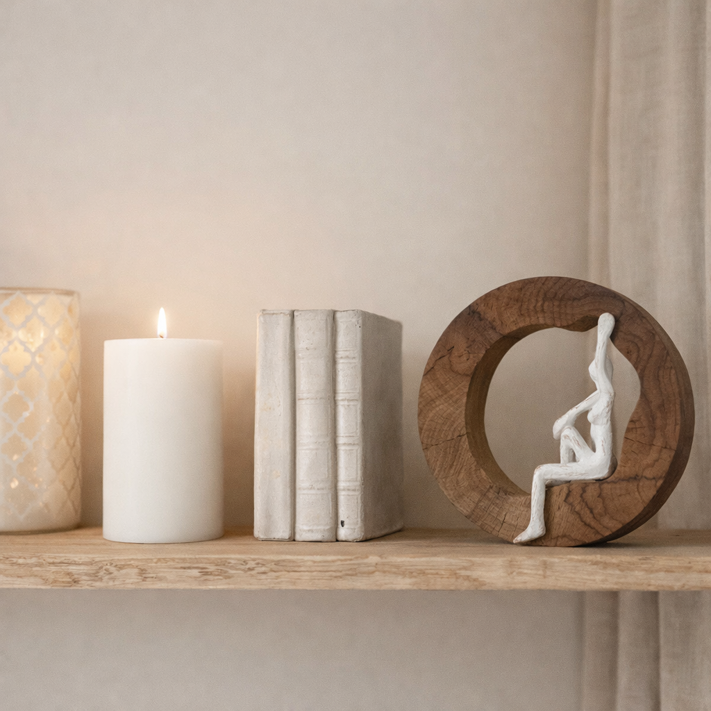 Bougie cylindrique J-Line - extra large - blanche - 95U en situation