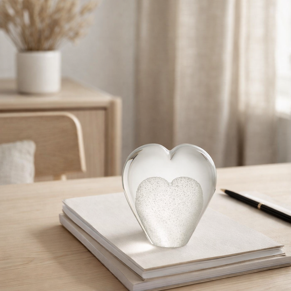 J-Line presse-papier Hart - verre - blanc - petit en situation