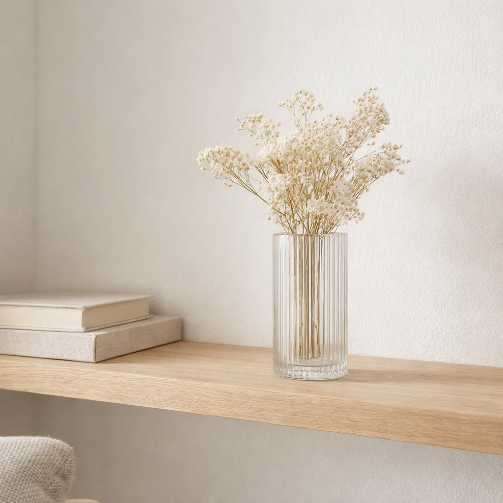 J-Ligne de cylindre en vase en ligne - Verre - Transparent - Small - 20 cm de haut en situation