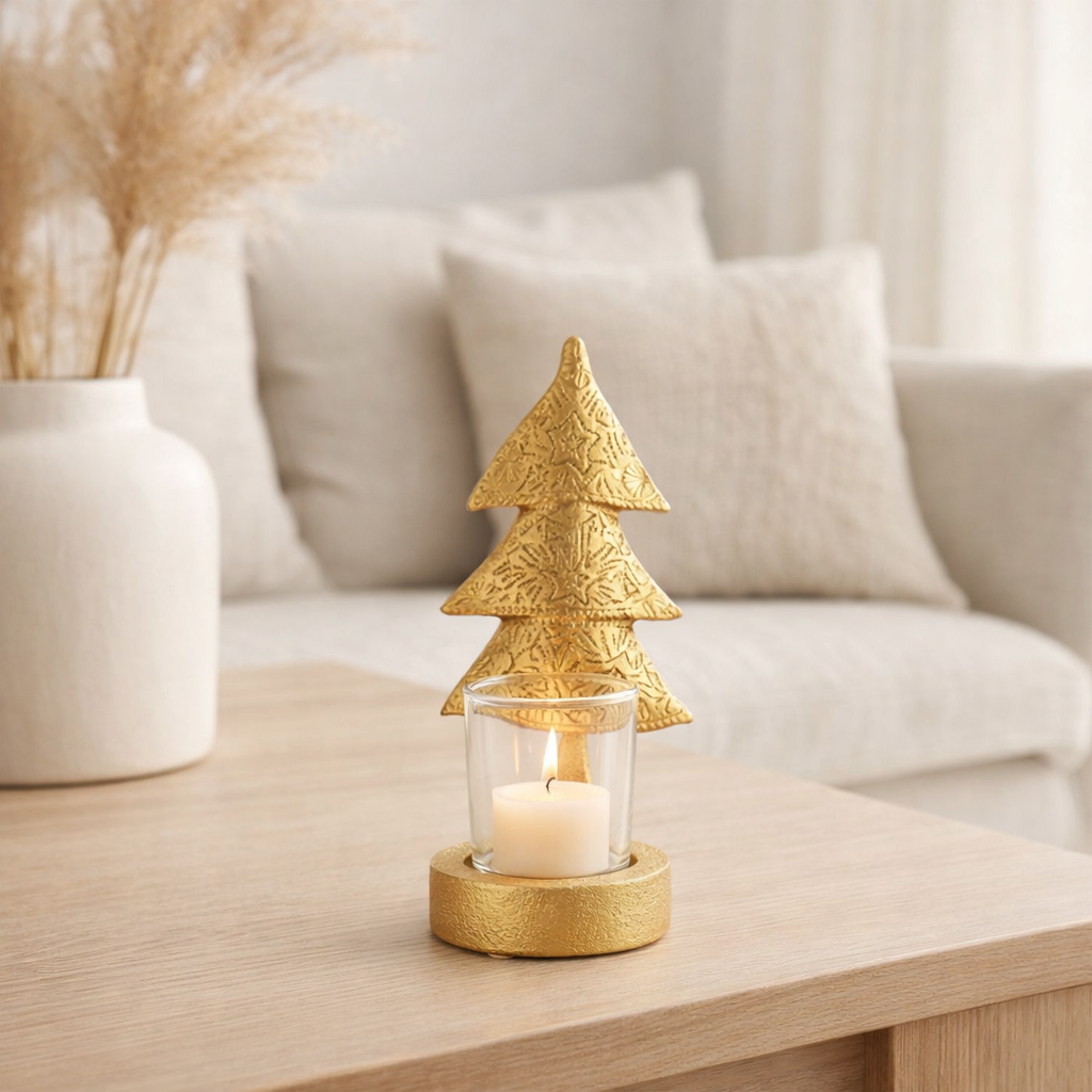 Bougeoir sapin de Noël J-Line - plastique - S en situation