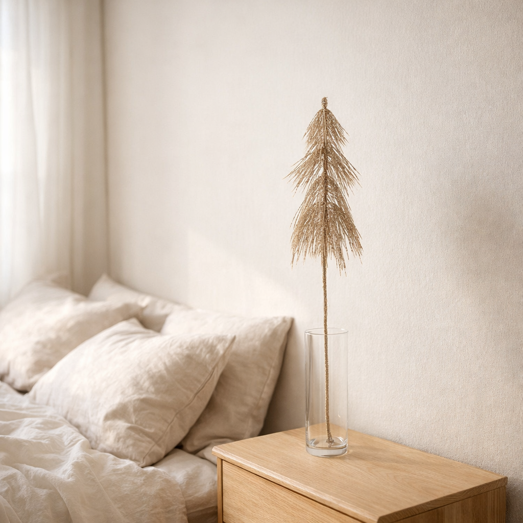 J-Line Branche Sapin Glitter Plastique Champagne en situation