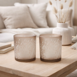 J-Line lanterne herbe - verre - beige - moyen - 2 pièces en situation