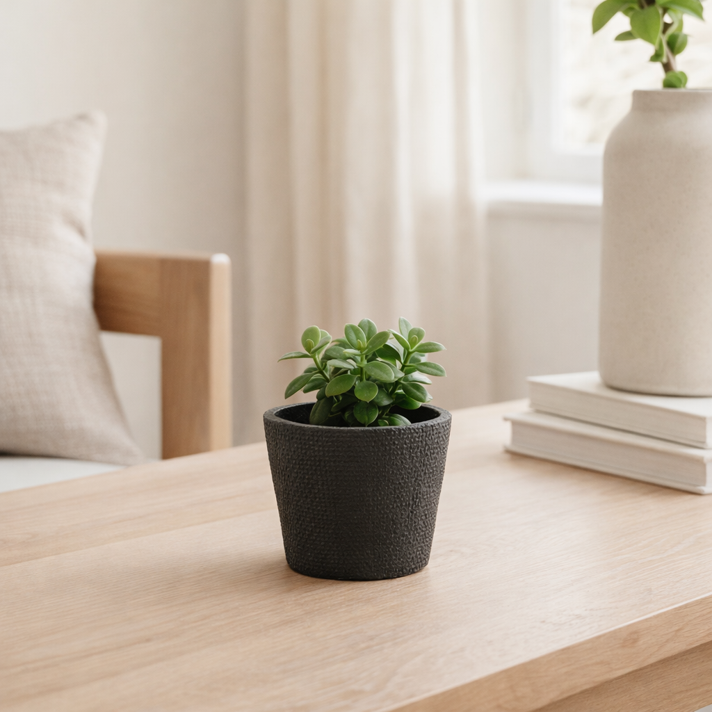 J -line Flowerpot Bar - Ciment - Black - Small - Ø 12,5 cm en situation