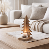 Bougeoir J-Line Sapin de Noël - bois - marron en situation
