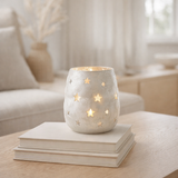 Photophore J-Line Star - verre - argent - grand en situation