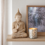 J-Line Bouddha Assis Poly Naturel/Beige Petit en situation