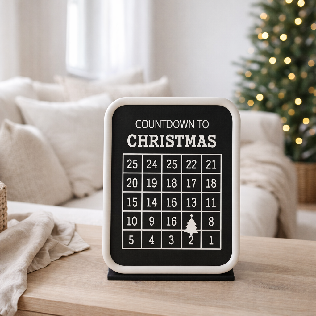 Calendrier de l'Avent de Noël J-Line - métal - noir en situation