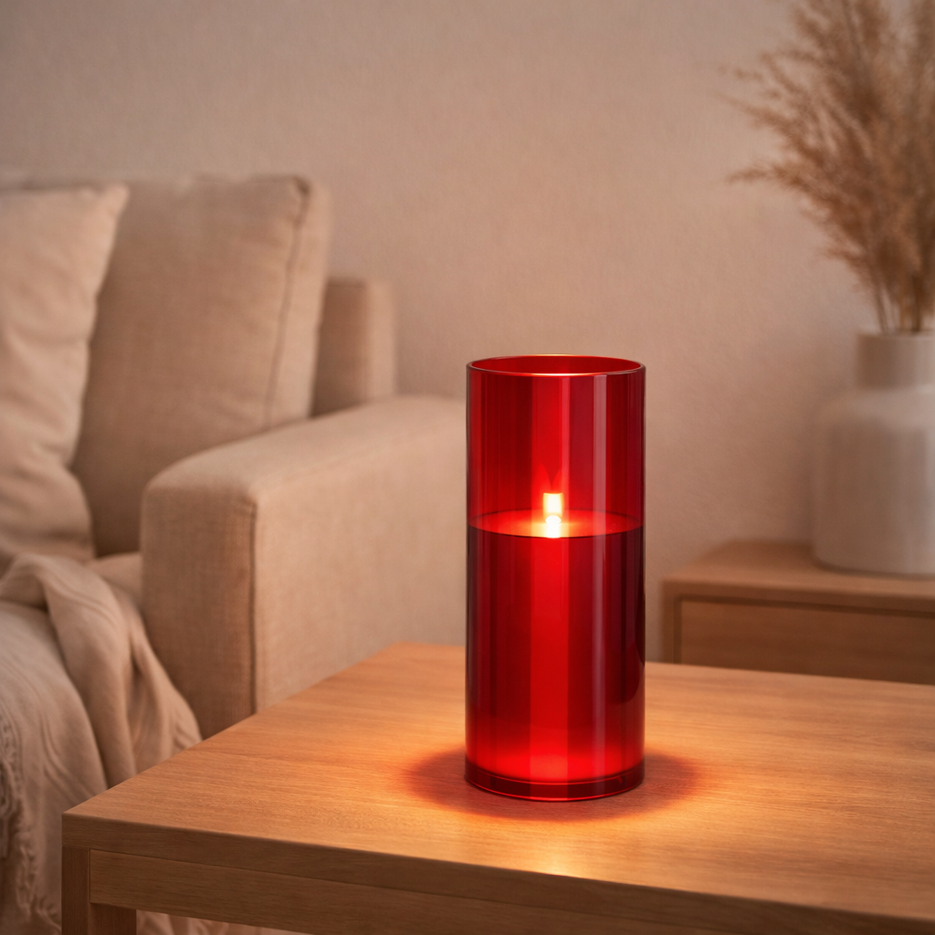 La lampe J -line Shiny - Verre - Rouge - Grands lumières LED en situation