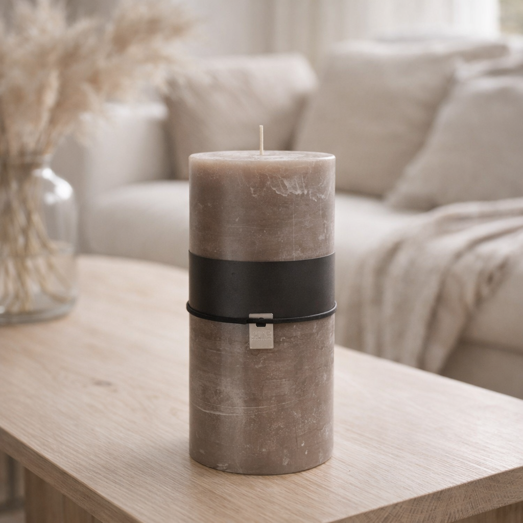 Bougie cylindrique J-Line - marron - XXL - 140U en situation