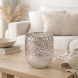 Lanterne J-Line Milano - verre - gris/rose - grande en situation