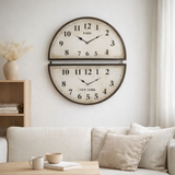 J -line Klok 2 Cher Paris New York - Metal - Brown - Ø 74 cm en situation