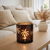 Lanterne J-Line Palmier - verre - marron - grand en situation