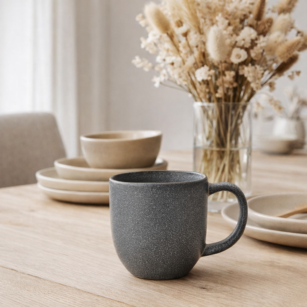 Tasse J-Line Louise - céramique - gris en situation