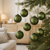 J-Line Boule de Noël Xmas - verre - vert - boîte de 8 en situation