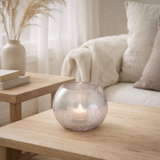 J -line Windlicht Bol Crackelé Effet Pearl - Verre - Purple - Medium en situation