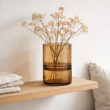 J-Ribbel de cylindre en vase en ligne - Verre - Amber - Ø 16 cm en situation