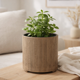 J-Line Pot de Fleurs Maria Rond - Céramique - marron - Ø 14,5 cm en situation