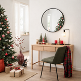 J -line Mirror Round High Rand - Metal / Glass - Black - Small - Ø 60 cm en situation
