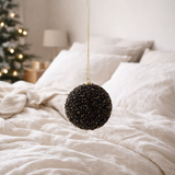 J-Line Boule de Noël Glitter - plastique - noir/or - petite en situation