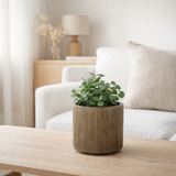 Pot de fleur J-Line Maria Rond - céramique - marron - Ø 12 cm en situation
