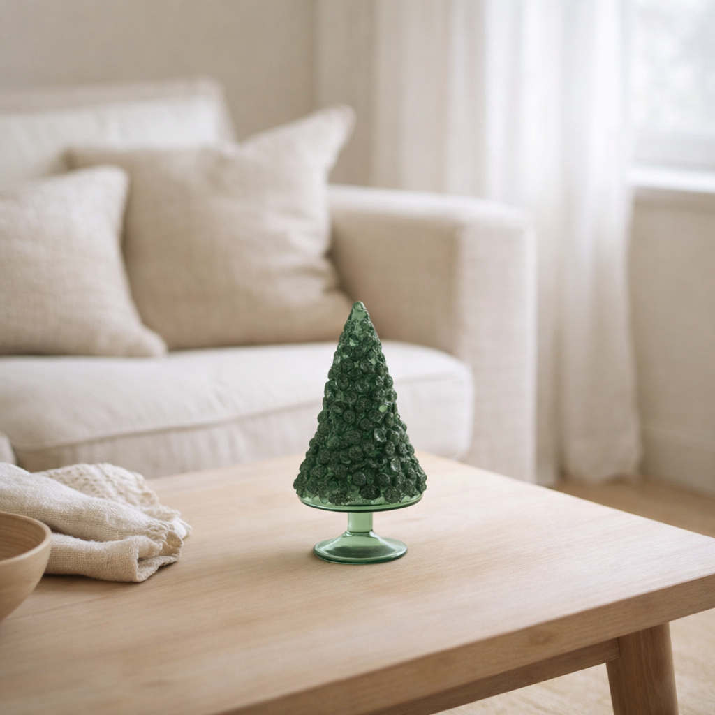 Sapin de Noël J-Line - verre - vert - petit en situation