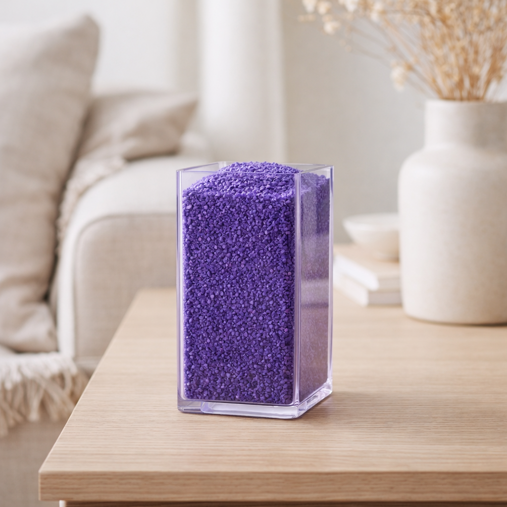 Sable de décoration J -line + Pot Square - Purple - 700gr en situation