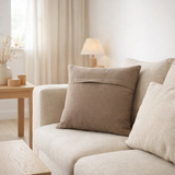 J-Line coussin Carré Fayola - coton - marron en situation