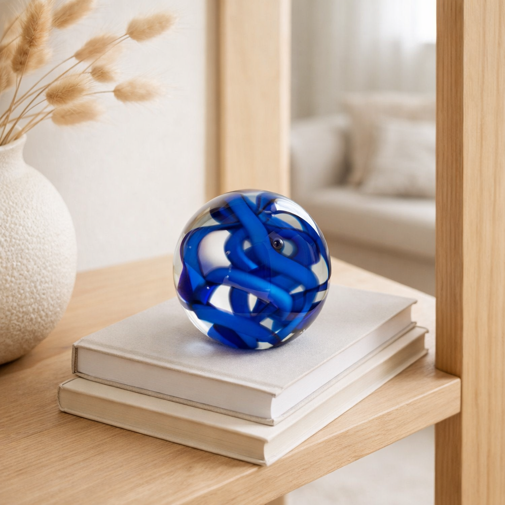 Guirlande presse-papier J-Line - verre - bleu - petite en situation