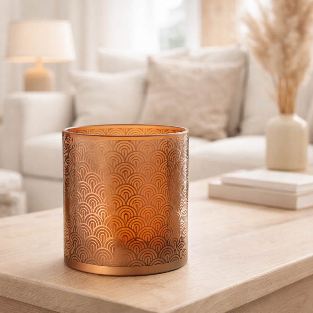 Lanterne J-Line Arch - verre - orange - grand en situation