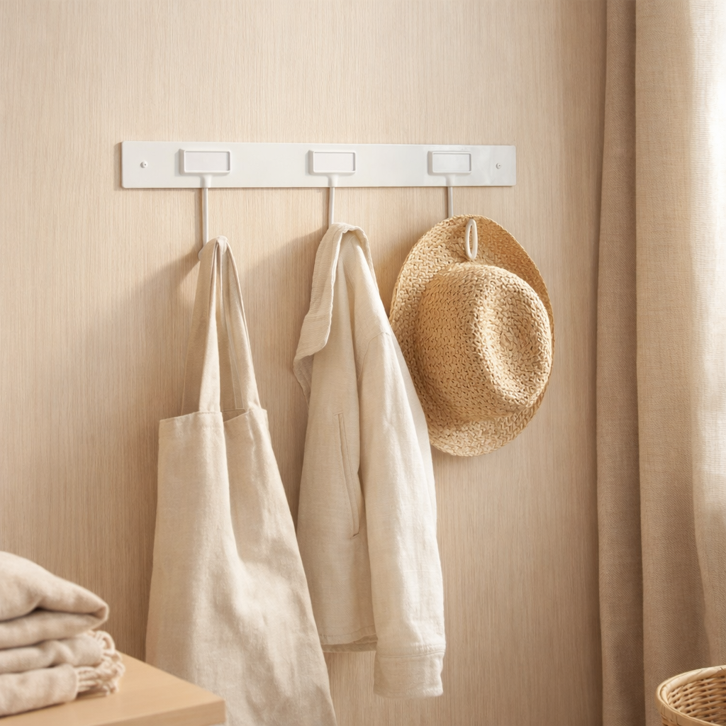Porte-manteau J-Line - métal - blanc - petit en situation
