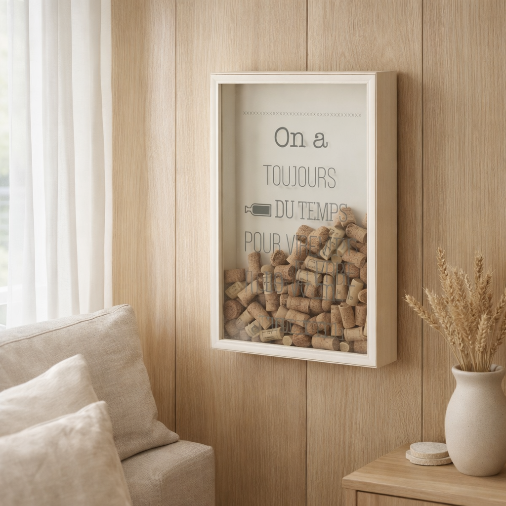 Cadre J-Line Cork Antique - bois - écru en situation