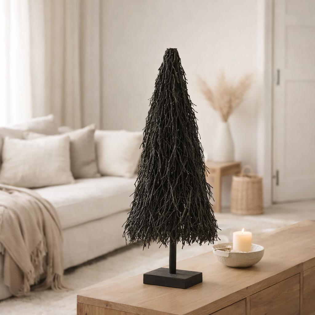J-Line décoration sapin de Noël - bois - noir - petit en situation