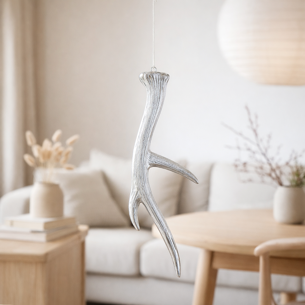 J-Line Pendentif de Noël bois - plastique - argent en situation
