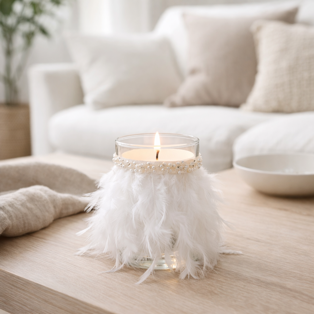 J-Line photophore Plumes - verre - blanc/transparent - grand en situation