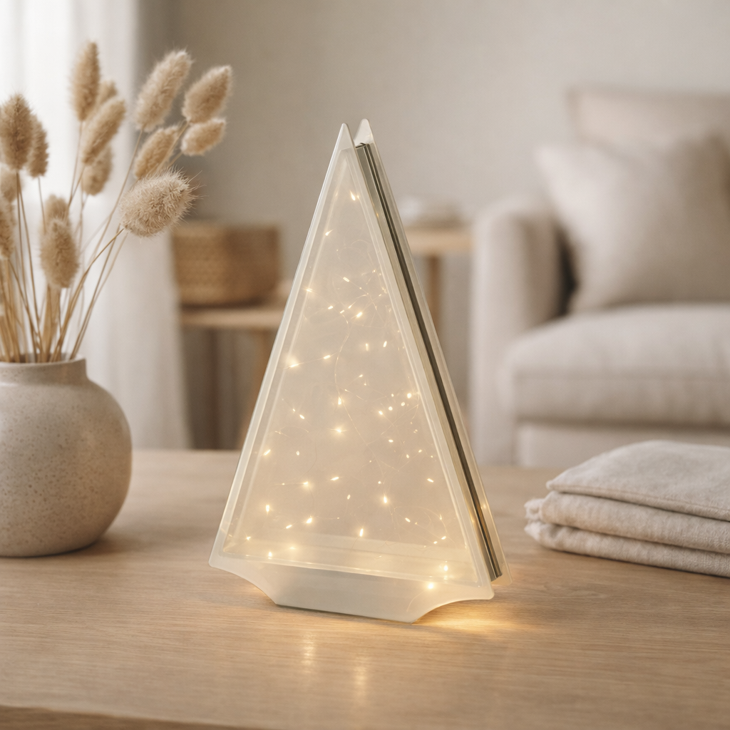Décoration de Noël J-Line - verre - lumières LED dorées en situation