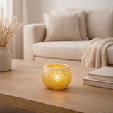 J-Line photophore Mosaic Round - verre - jaune - petit en situation